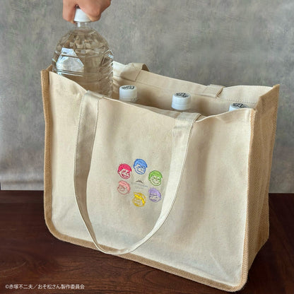 【大阪予約分】ジュート×キャンバス6つ子刺繍バッグ